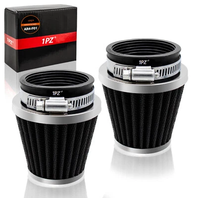2 Washable Air Intake Filter Pod Cleaner 48mm Honda CB350 CB360 CB450 CB500T CL - Image 1 of 4