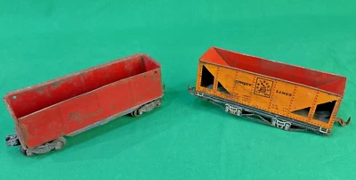 Lote de vagones de carga vintage calibre O - Marx rojo y único arte naranja coche de circo Foto 1 de 4