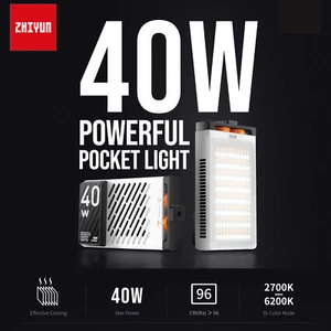 ZHIYUN FIVERAY M40 40 W lumière de poche vidéo portable DEL sur appareil photo mini lumière de remplissage - Photo 1 sur 6
