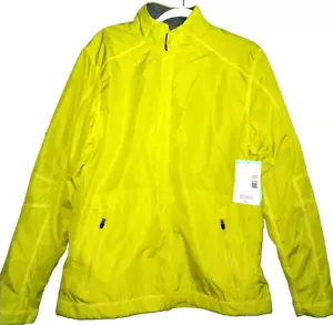 NordicTrack M GIACCA ESCURSIONISMO uomo giallo fluo antivento tasche zip nuova con etichetta $50 - Foto 1 di 5