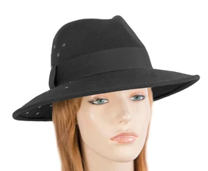 Black Wide Brim Felt Fedora hat by Max Alexander 100% AU Owned Family Business - Picture 1 of 6