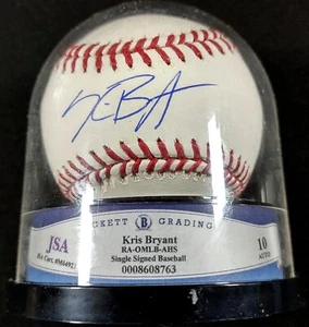 ONLY ONE ON EBAY! Kris Bryant Signed Baseball JSA Beckett Graded GEM MINT 10! - Picture 1 of 3
