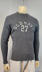 USED Old Navy XSMALL XS Gray Grey Crew Neck Long Sleeve Ribbed Sweater Shirt Top - Picture 1 of 6