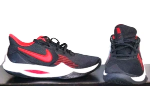 Mens Size 10 Nike Precision V5 CW3403-004 Black/Red White Basketball Shoes NICE! - Picture 1 of 9