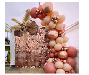 Rose Golden Balloons Garland Arch Kit,Rose Golden Pink and Rose Gold 4D Latex Ba - Picture 1 of 10