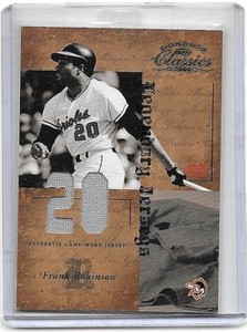 FRANK ROBINSON 2004 DONRUSS CLASSICS DUAL GAME USED #20 SHAPED JERSEYS#21/25