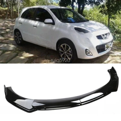 For Nissan March Hatchback Black Front Bumper Lip Spoiler Splitter Body Kit Foto 1 de 4