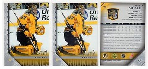 1X JORDAN SIGALET 2005 06 Upper Deck #463 RC Rookie YOUNG GUNS Boston Bruins