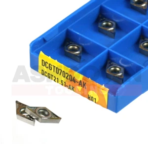 10pcs DCGT070204-AK H01 DCGT21.51 Aluminium Cutting Lathe Carbide Inserts - Picture 1 of 3