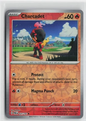 Pokemon Charcadet - 025/182 SV04: Paradox Rift Common card NM - Image 1 of 2