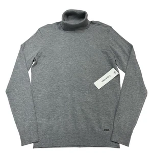 Calvin Klein Pullover Damen M grau gerippt Rollkragen Stretch minimalistisch Capsule - Bild 1 von 10
