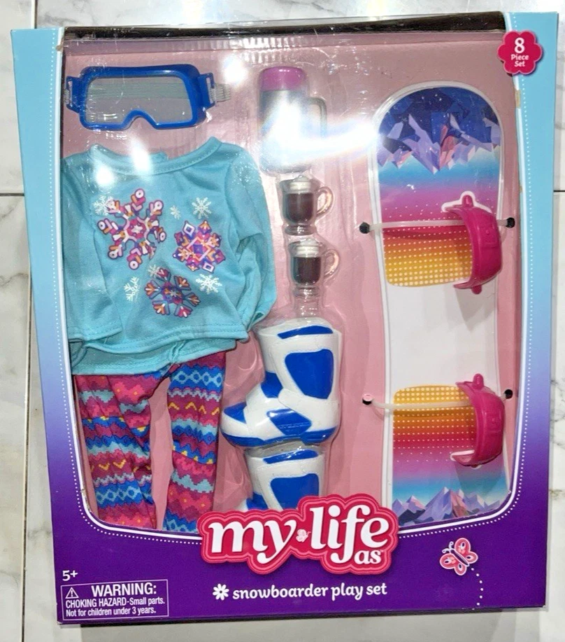 My Life as Snowboarder 8 Piece Play Set for Full Size 18" Dolls New - Image 1 of 2