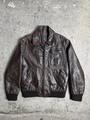 Vintage Dark Brown Jacket Genuine Leather Made In Italy Men Size L 50 - Image 1 of 4