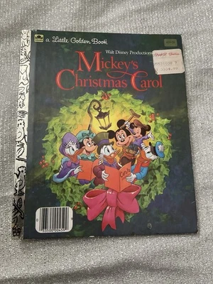 Vintage Little Golden Book Disney Mickey Christmas Carol Childrens Classic Board - Image 1 of 4