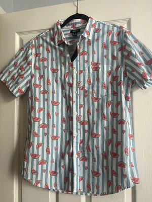 NWT Medium Forever 21 Hawaiian Shirt Watermelon Print Button Up Men’s - Image 1 of 4