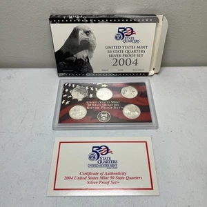 2004 US Mint 50 State Quarters Silver Proof Set w/ COA - Picture 1 of 4