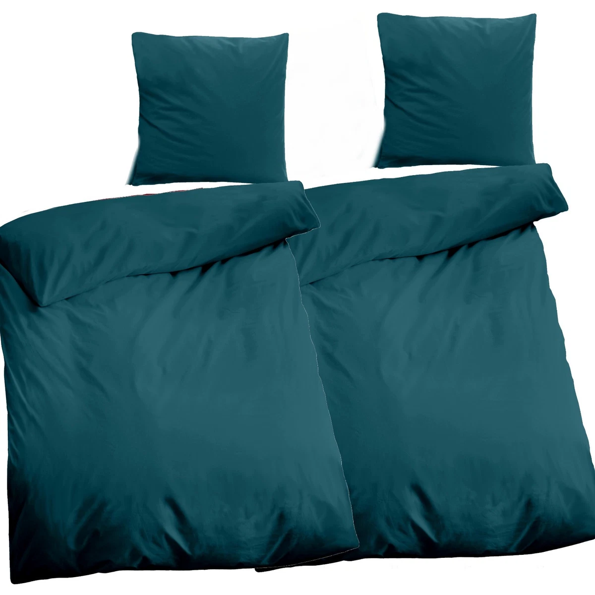 Mako Satin Bettwäsche Mit Palmblatt-Muster – 100% Baumwolle, 135x200 Cm + 80x80 Cm Kissenbezug