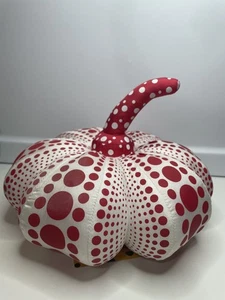 YAYOI KUSAMA 'Dots Obsession' Soft plush Pumpkin Sculpture White w/ Red - Picture 1 of 12