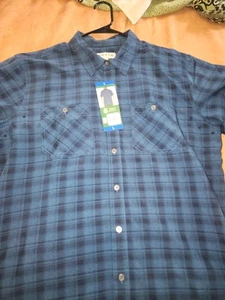 NEW Orvis Men’s Lightweight Short Sleeve Woven Casual Plaid Shirt Blue XXL 2XL - Picture 1 of 5
