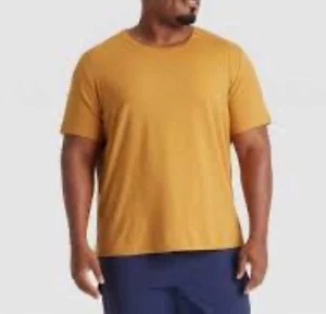 Men’s All In Motion Short Sleeve Performance T Shirt Mustard L NWT - Picture 1 of 6