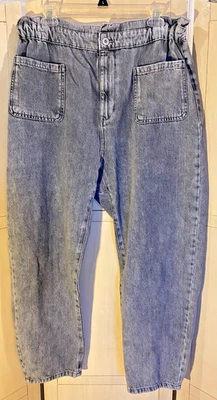 Jeans ZARA Bolsa de Papel Cintura Alta Gris Denim Talla 12 Foto 1 de 4