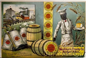 ca1890 Washburn, Crosby Co. Merchant Millers Minneapolis carta commerciale pieghevole - Foto 1 di 2
