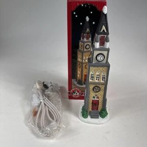 St Nicholas Square Illuminated Clock Tower Village Building w Box Kohl’s Holiday - Picture 1 of 11