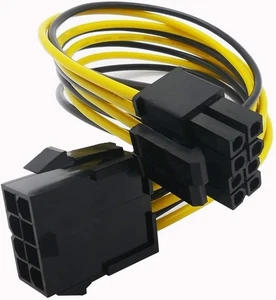 Cable/adaptador de alimentación CPU de 8 pines 8 pulgadas 18awg 8 pines macho 4+4 a 8 pines hembra Co - Imagen 1 de 5