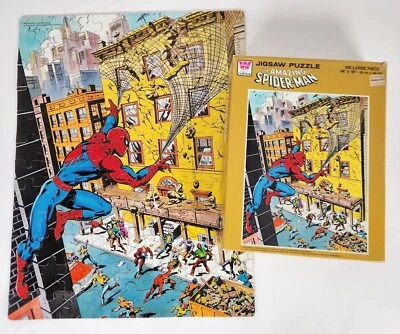 Rompecabezas The Amazing Spider-Man 100 piezas vintage Whitman 1980 4610-1 Foto 1 de 4