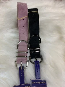 2 Steve Madden Madden Girl Suede Belts Black And Plush pink SizeS - Picture 1 of 3