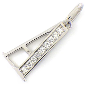 Colgante de joyería fina motivo número superior inicial un diamante PT900 platino - Imagen 1 de 4