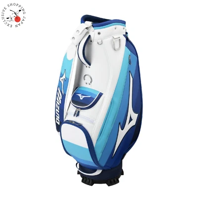 Bolsa de carro medio Mizuno Golf Tour Staff réplica modelo 9,5 x 47" hombre blanco/azul 2025  Foto 1 de 4