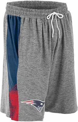 Pantalones Cortos Zubaz NFL Fútbol Para Hombres New England Patriots Gris Tinte Espacial Foto 1 de 2