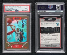 2008 Bowman Draft Picks & Stars Chrome Gold Refractor /50 Chris Paul PSA 9 MINT