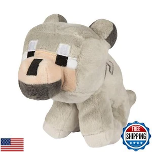 JINX Minecraft Baby Wolf Plush Stuffed Toy, Gray, 5" Tall - Picture 1 of 3