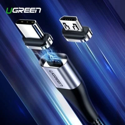 Ugreen Magnetic Reversible Type C Micro USB Cable 3A Fast Charging Data Sync 1m - Image 1 of 4