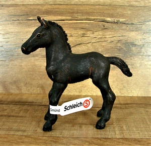 Figura Poni Caballo Plástico Negro 3" Schleich Con Etiqueta D-73508 - Imagen 1 de 5