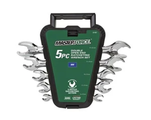 Masterforce 5 pc Double Open End Ratcheting Wrench Set Metric 8mm-22mm - Bild 1 von 6
