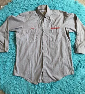Vintage Riverside Budweiser Beer Long Sleeve Work Shirt Made In Usa - Picture 1 of 3