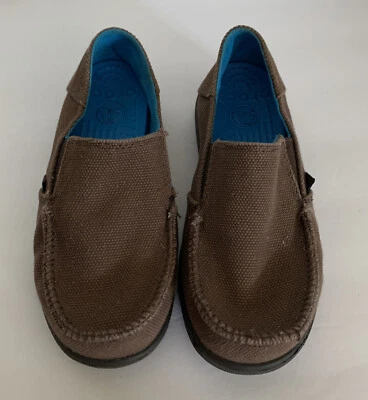 Crocs 15576 Canvas Upper Loafer Espresso Brown  US Sz Junior 1 J 1 - Image 1 of 4