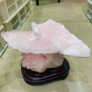 15.09LB TOP Natural Pink calcite quartz crystal mineral specimen+stand - Picture 1 of 13