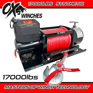 OX ELEKTRISCHE SEILWINDE 12V BERGUNG 4x4 17000lbs KABELLOSES KUNSTSTOFFSEIL - Bild 1 von 11
