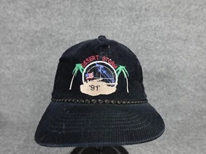 Vintage 1991 Desert Storm Spell Out Roped Corduroy Snap Back Hat - Picture 1 of 8