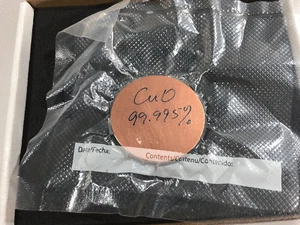 Copper Oxide Sputtering Target CuO 99.995" Pure 2" x .1875" thick +Backing Plate - Picture 1 of 2
