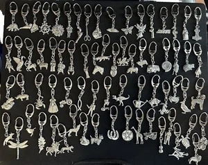 Small Miniature Hand Finished Pewter Keyrings - Picture 1 of 95