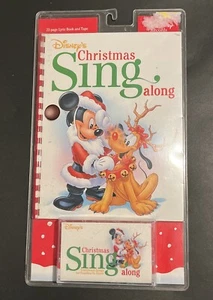 De colección 1995 Disney Navidad Sing Along Cassette Libro Letras Mickey & Friends Canciones - Imagen 1 de 4