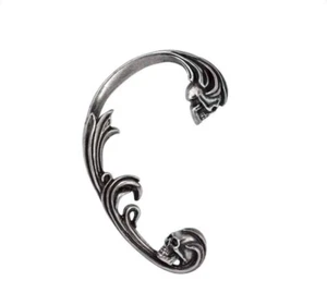 Alchemy Gothic Pewter Dece's de Rocaille Baroque Skull Ear Wrap Earring - Picture 1 of 2