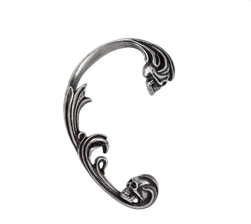 Pendiente Alquimia Gótico Peltre Dece's de Rocaille Barroco Calavera Oreja Envoltura Foto 1 de 2