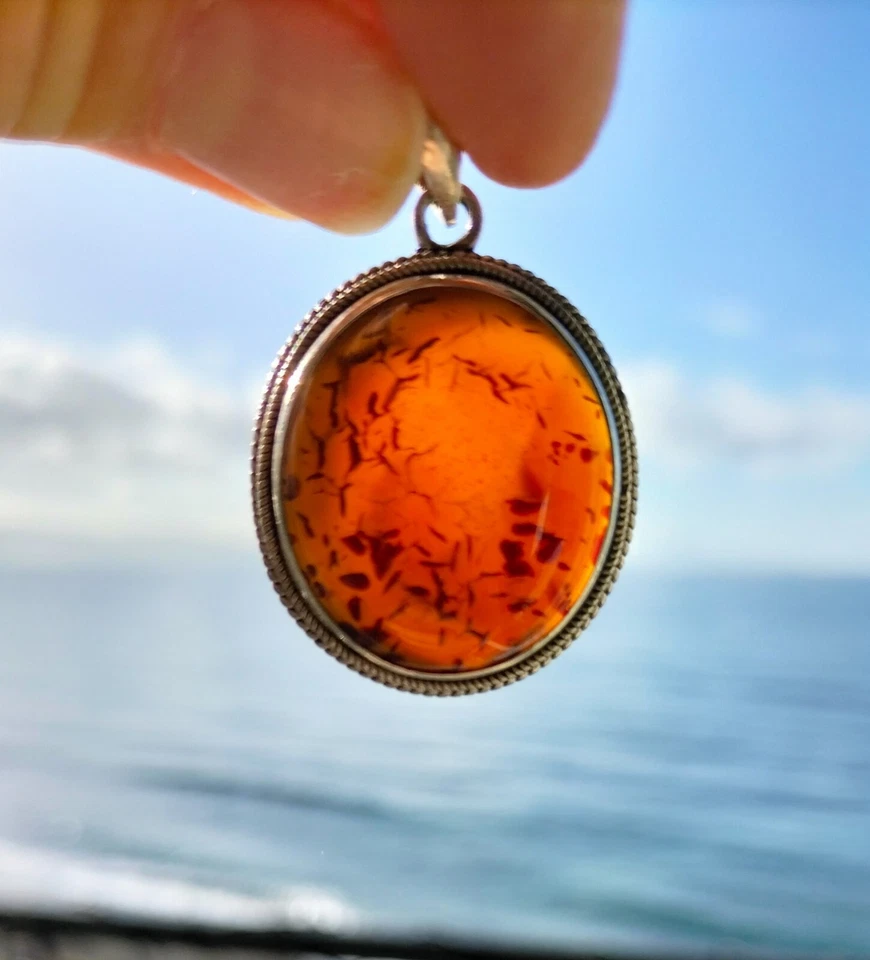 Ciondolo vintage Argento E Ambra - Immagine 1 di 4