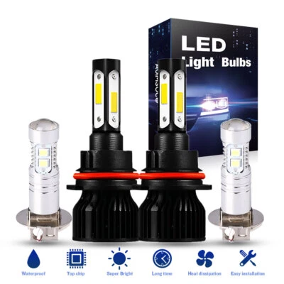 For Chrysler Concorde 1993-1997 6000K LED Headlight Hi-Low Beam Fog Light Bulbs - Image 1 of 4